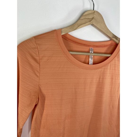 Fabletics Womens Orange Workout Gym Training Running Long Sleeve Tee Size XS - Picture 5 of 9
